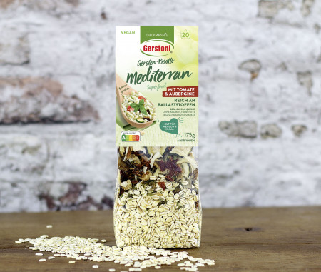 Gersten-Risotto Mediterran mit Tomate & Aubergine