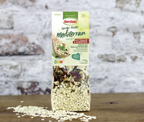 Gersten-Risotto Mediterran mit Tomate & Aubergine
