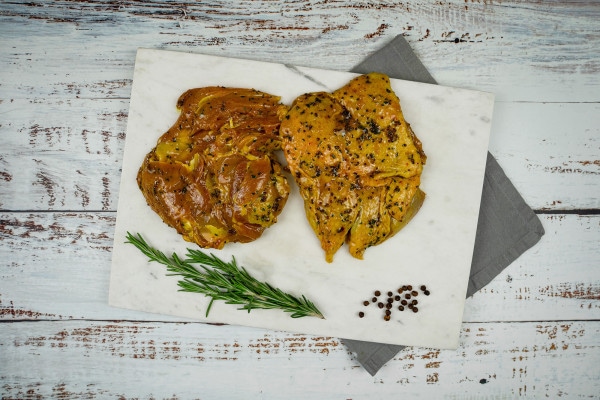 Hähnchen NEULAND Grillsteaks aus dem Schenkel HONIG & SENF